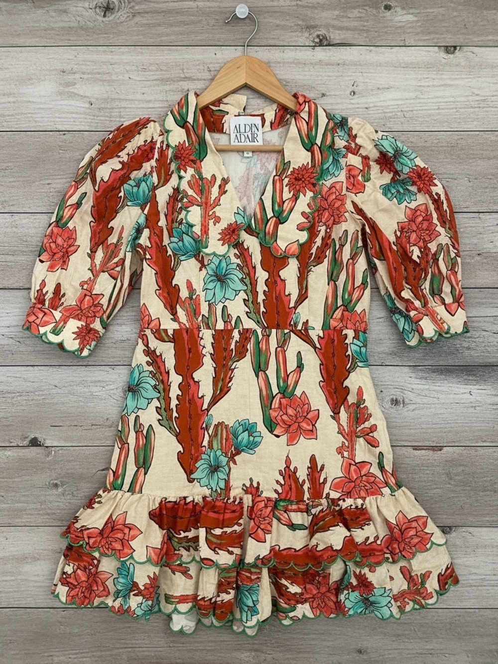 Alden Adair Cactus Flower Print Dress